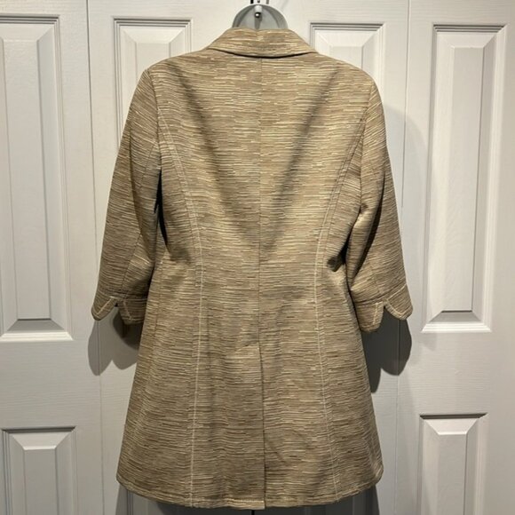 Nine West Textured Gold Cream Lined Long Blazer Size XS - Picture 8 of 14